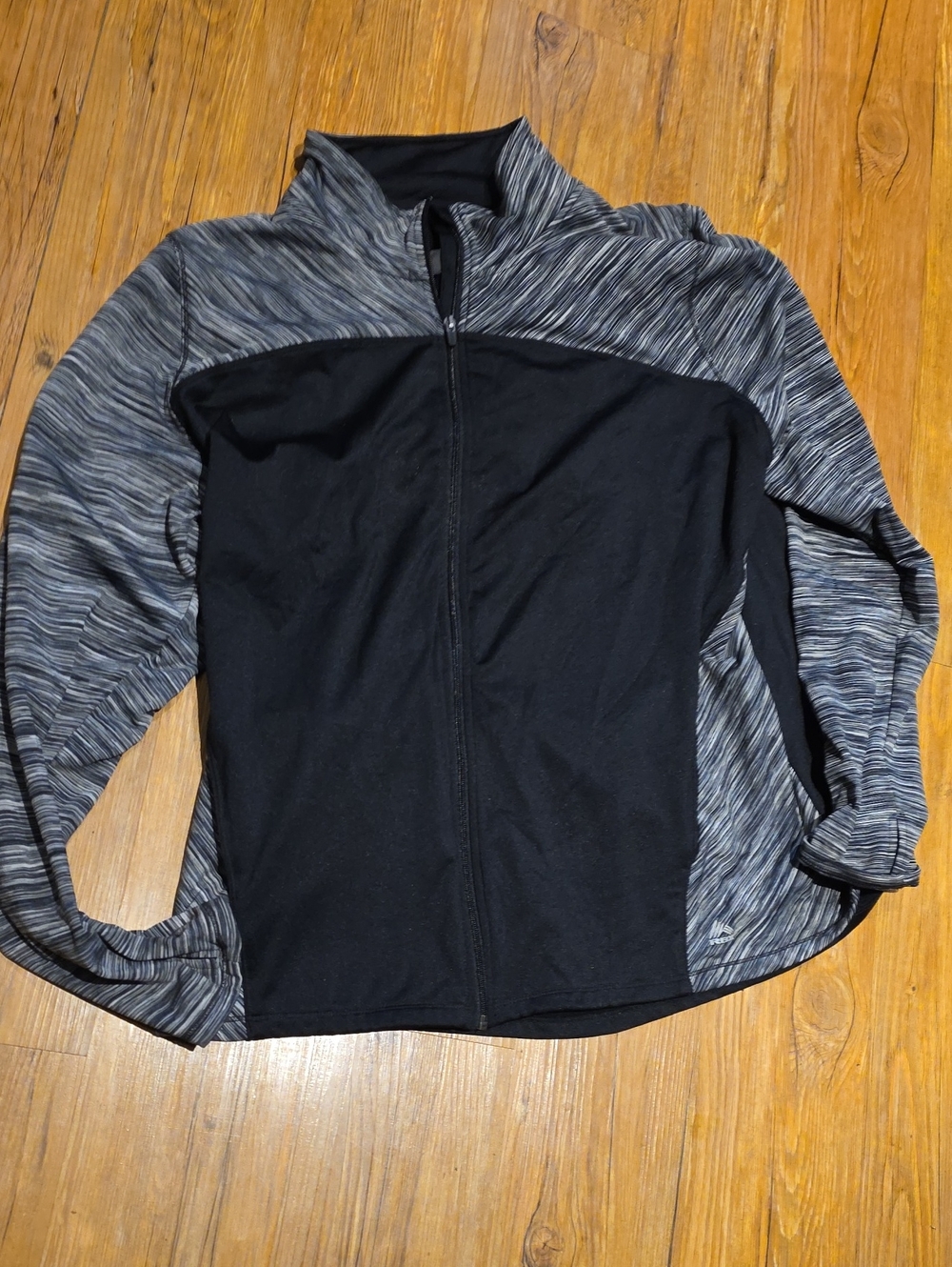 Women's Black & Gray Full-Zip Athletic Jacket